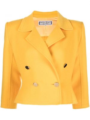 Vlněné dlouhé sako Yves Saint Laurent Pre-owned - žlutá