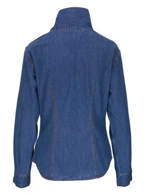 Asimetriška džinsiniai marškiniai Veronica Beard mėlyna
