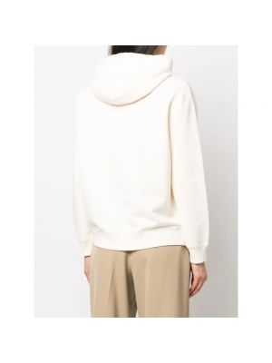 Sudadera con capucha con bordado de algodón Lanvin blanco