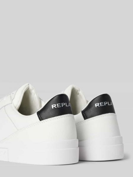 Sneakersy skórzane Replay białe