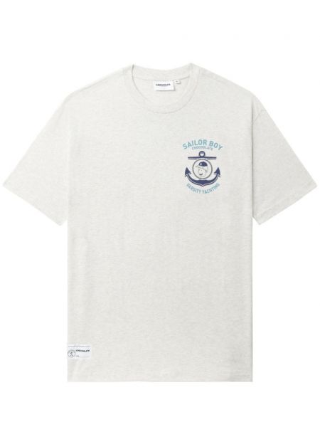 T-shirt en coton à imprimé Chocoolate gris