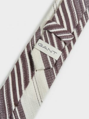 Csíkos selyem nyakkendő Gant fehér