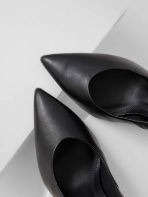 Pantofi cu toc din piele Answear negru