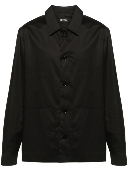 Bavlnená košeľa Zegna čierna