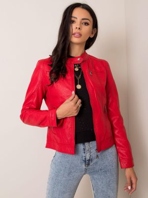 Usnjena jakna Fashionhunters rdeča