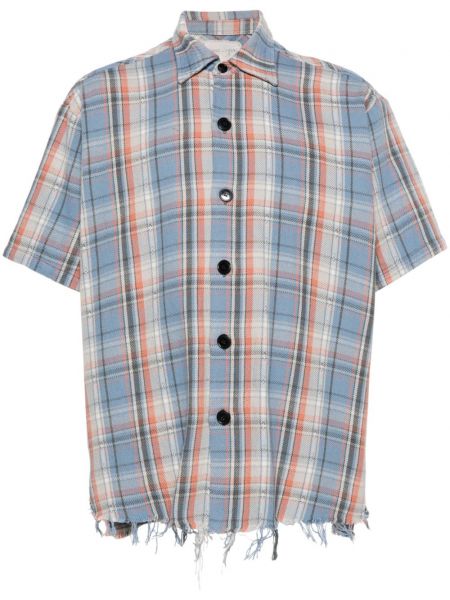 Pledinė medvilninė marškiniai Greg Lauren mėlyna