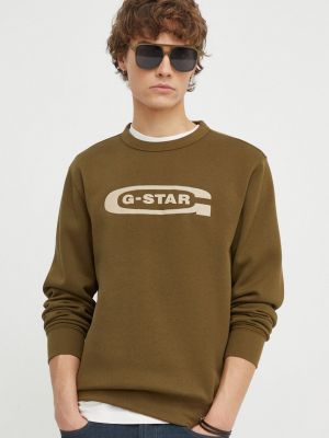 Bluza z nadrukiem w gwiazdy G-star Raw zielona