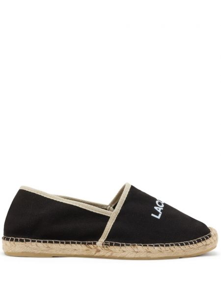 Espadrile s printom Lacoste crna