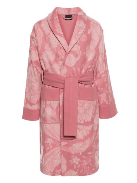 Жакардов халат Versace розово