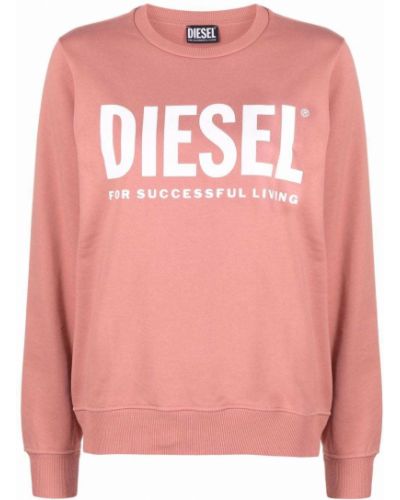 Trykt bomull sweatshirt Diesel rosa