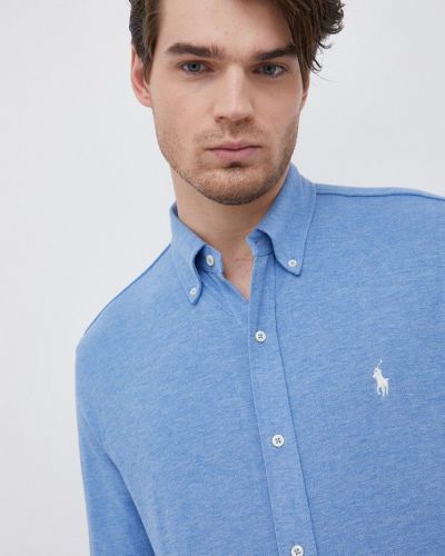 Koszula bawełniana Polo Ralph Lauren, niebieski