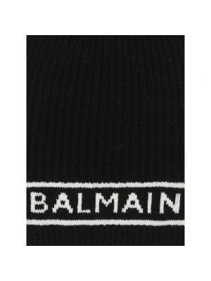 Dzianinowa czapka Balmain czarna