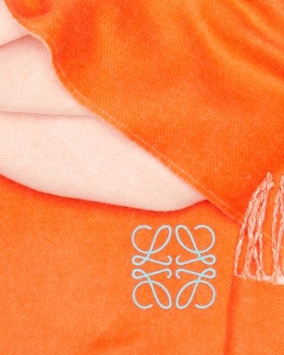 Кашмирен вълнен шал Loewe оранжево