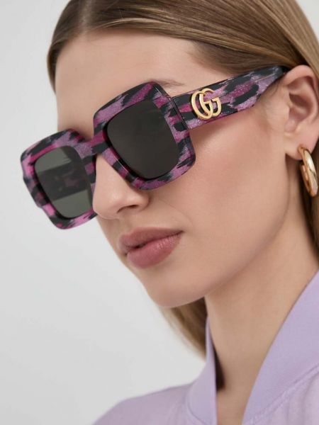 Фиолетовые очки солнцезащитные Gucci