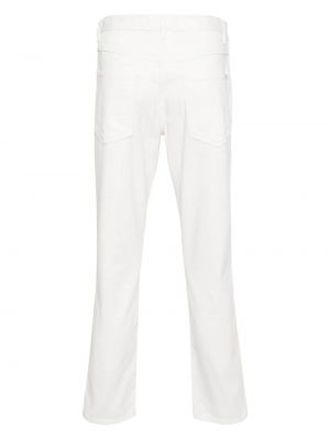 Puuvillased nööpidega kitsa lõikega teksapüksid Fursac valge