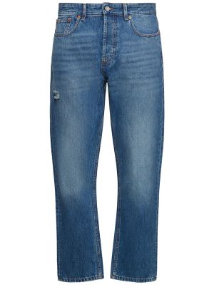 Bavlnené priliehavé džínsy Valentino modrá