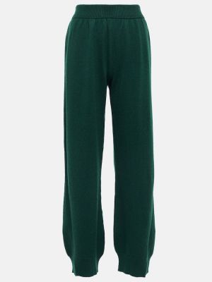 Kašmírové volné kalhoty s vysokým pasem Barrie - zelená