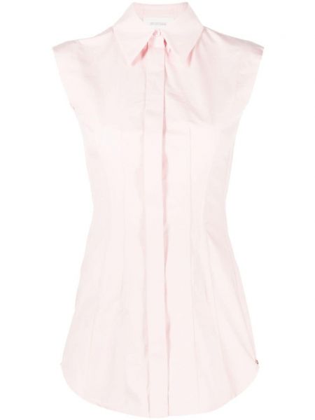 Памучна риза slim Sportmax розово