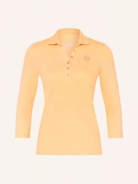 Рубашка-поло из пике с рукавами и драгоценными камнями Sportalm оранжевый