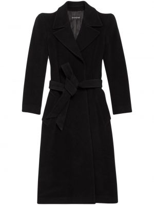 Plstěný kašmírový kabát Balenciaga černý