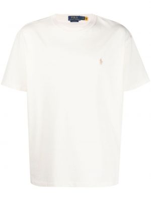 T-shirt mit stickerei mit stickerei aus baumwoll Polo Ralph Lauren weiß