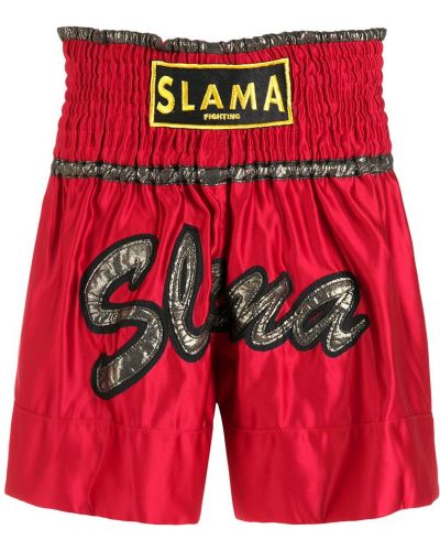 Pantalones cortos deportivos con bordado Amir Slama rojo