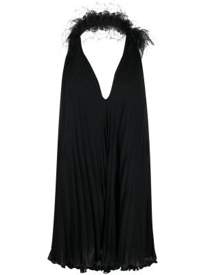 Плисирана мини рокля с пера Styland черно