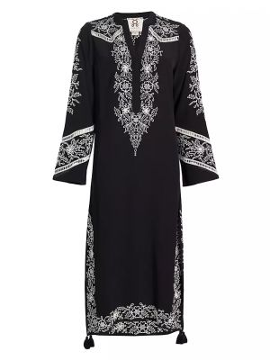 Платье с вышивкой Figue черное