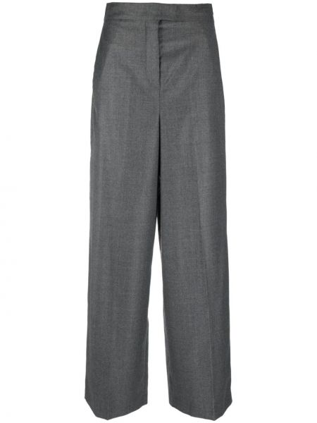 Pantaloni a vita alta di lana Fendi grigio