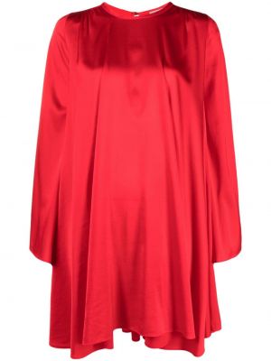 Plisirana svilena obleka Forte_forte rdeča