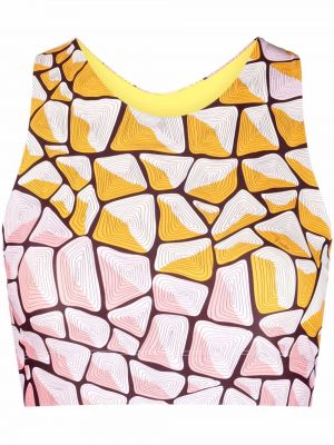 Trykt crop top Pucci rosa