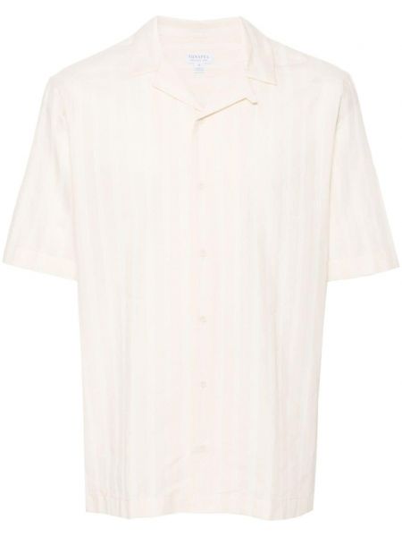 Βαμβακερό πουκάμισο Sunspel λευκό