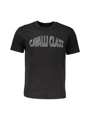 Koszulka z nadrukiem Cavalli Class czarna
