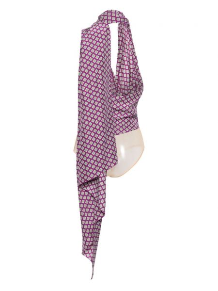 Bluzka z nadrukiem Ralph Lauren Collection fioletowa