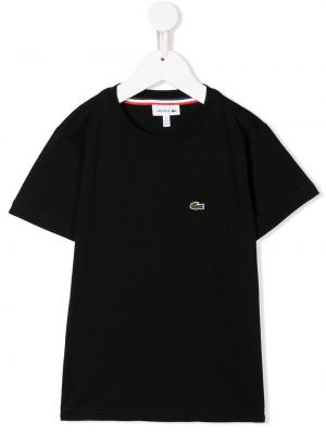 Broderet t-shirt for piger Lacoste Kids sort