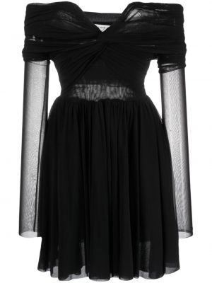 Dolga obleka z mrežo Philosophy Di Lorenzo Serafini črna
