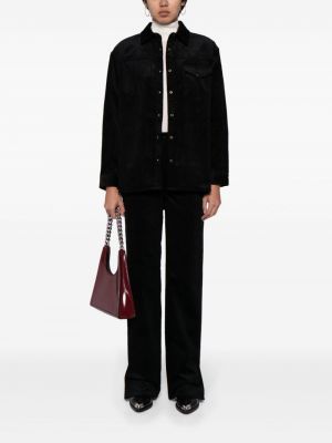 Manšestrové rovné kalhoty Anine Bing černé