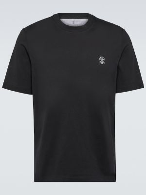 T-shirt en coton Brunello Cucinelli noir