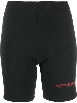 Pantaloni scurți din bumbac Sporty & Rich negru