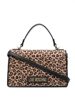 Leopard trykt shoppingbag Love Moschino