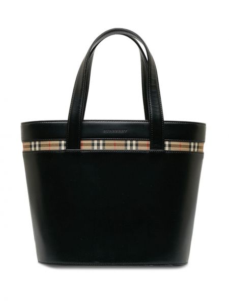 Καρό τσάντα shopper Burberry Pre-owned μαύρο
