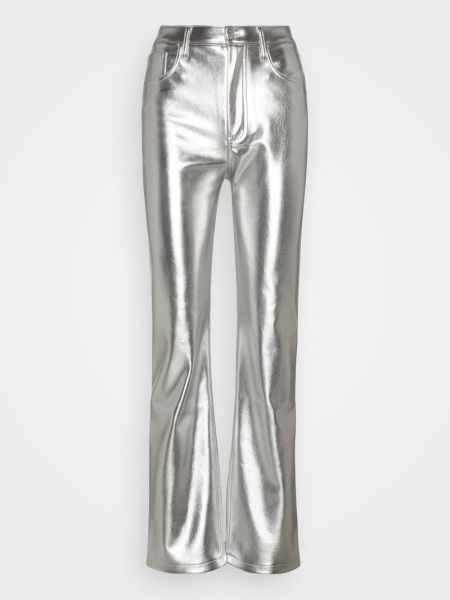 Spodnie Abercrombie & Fitch srebrne