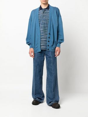 Megztas dryžuotas polo marškinėliai Missoni mėlyna