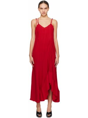 Красное длинное платье Lanvin