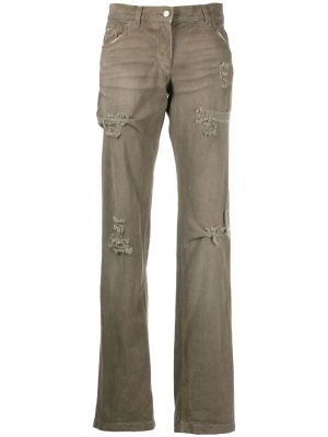 Rovné kalhoty s dírami Dolce & Gabbana Pre-owned šedé
