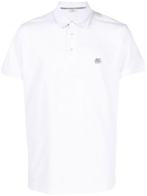 Поло тениска бродирана Etro бяло