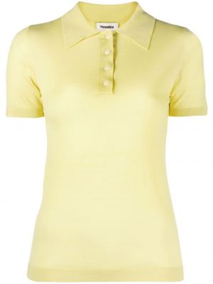 Вълнена поло тениска от мерино вълна Nanushka жълто