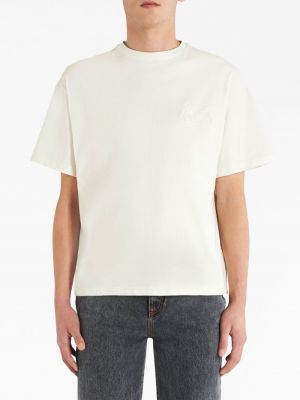 Kokvilnas t-krekls ar izšuvumiem Etro balts