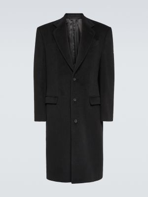 Черное шерстяное пальто Balenciaga