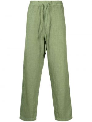 Pantaloni cu picior drept de in 120% Lino verde